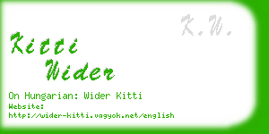 kitti wider business card